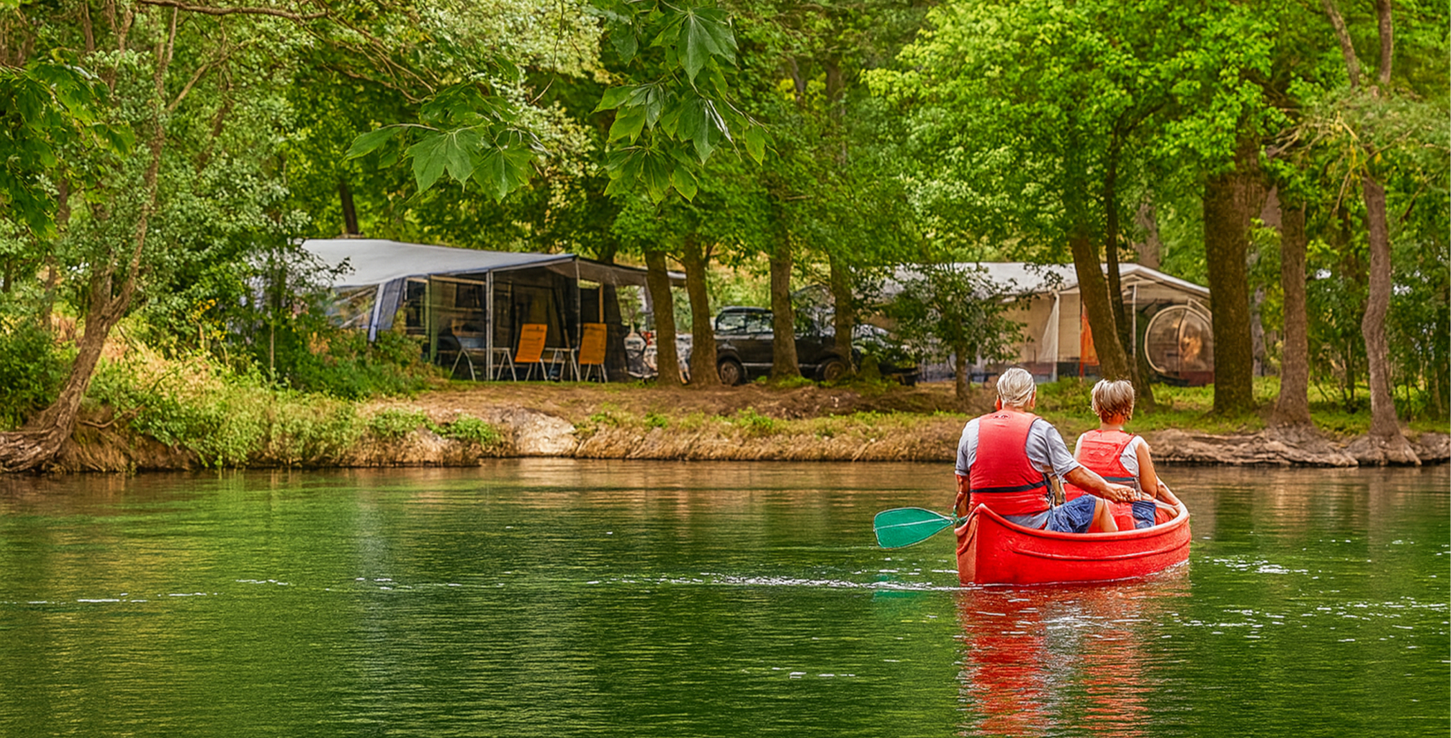 Piscines chauffées et espaces verts du Camping La Coutelière en Luberon